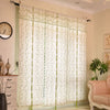 Embroidered Voile Curtain Single Panel Bedroom Living Room Green Flower Vine 80x150CM_31.5x59.1 inch