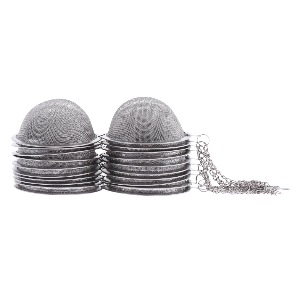 10 Pieces Stainless Steel Mesh Tea Ball Tea Strainer Filter with Chain 4.5cm