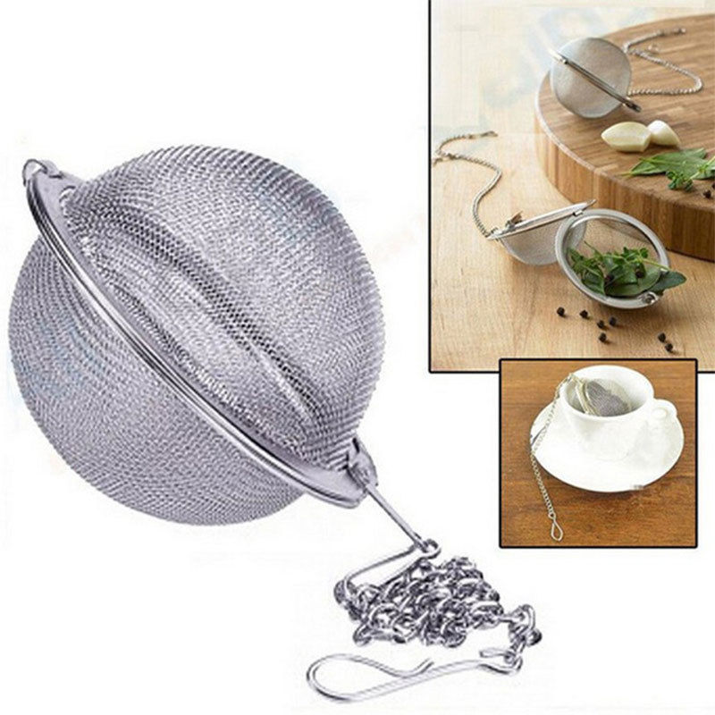 10 Pieces Stainless Steel Mesh Tea Ball Tea Strainer Filter with Chain 4.5cm