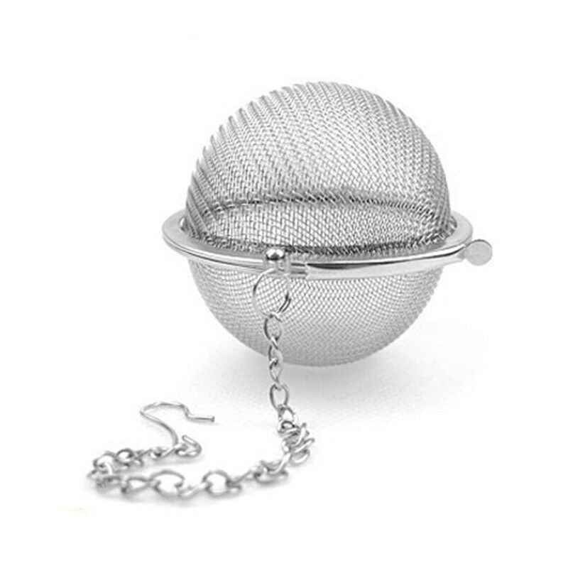 10 Pieces Stainless Steel Mesh Tea Ball Tea Strainer Filter with Chain 4.5cm