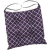 Square Cotton Dining Chair Seat Cushion Pad with Ties Grid Purple-35cm