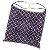 Square Cotton Dining Chair Seat Cushion Pad with Ties Grid Purple-35cm