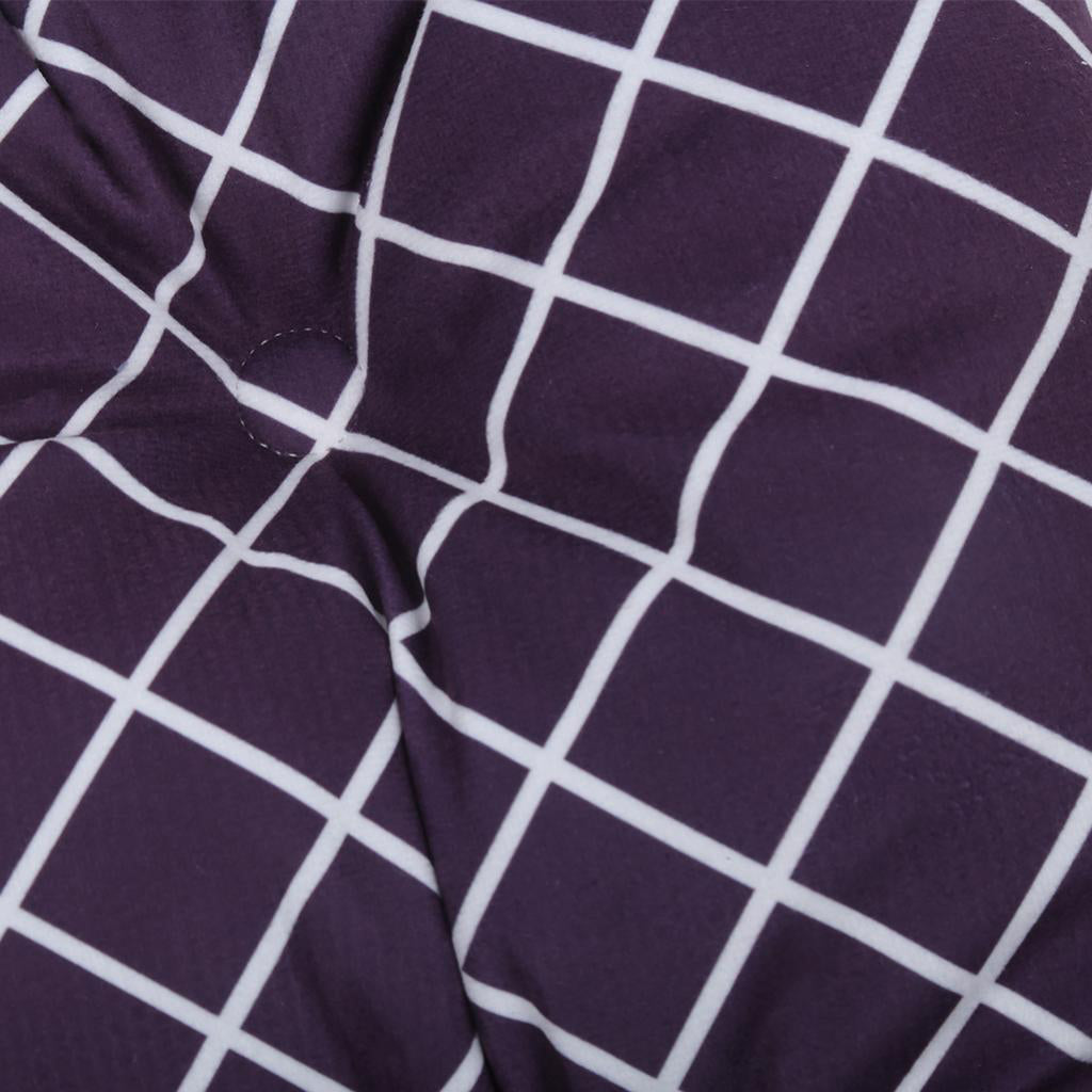 Square Cotton Dining Chair Seat Cushion Pad with Ties Grid Purple-35cm