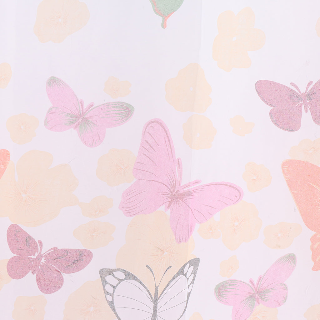 Butterfly Printing Sheer Curtains Window Voile Panels for Bedroom 200x100cm