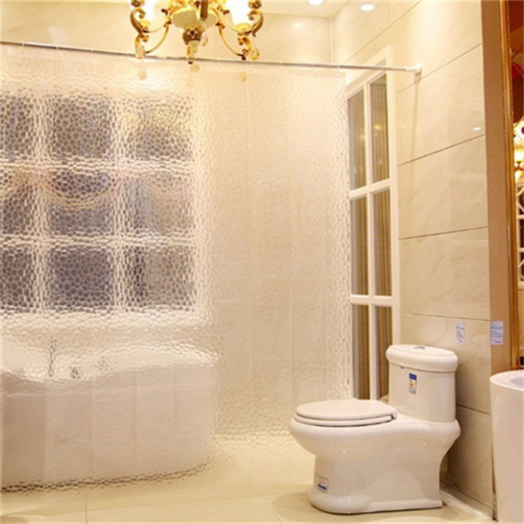 Mildew Resistant Anti-Bacterial PEVA Shower Curtain Liner White 180x200cm