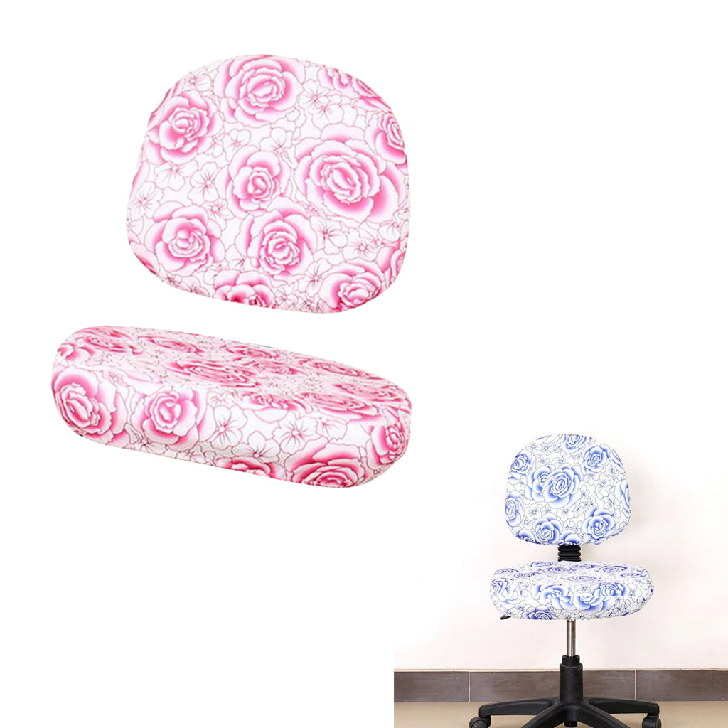 Elastic Separate Office Computer Rotating/Swivel Chair Cover  Rose_Pink