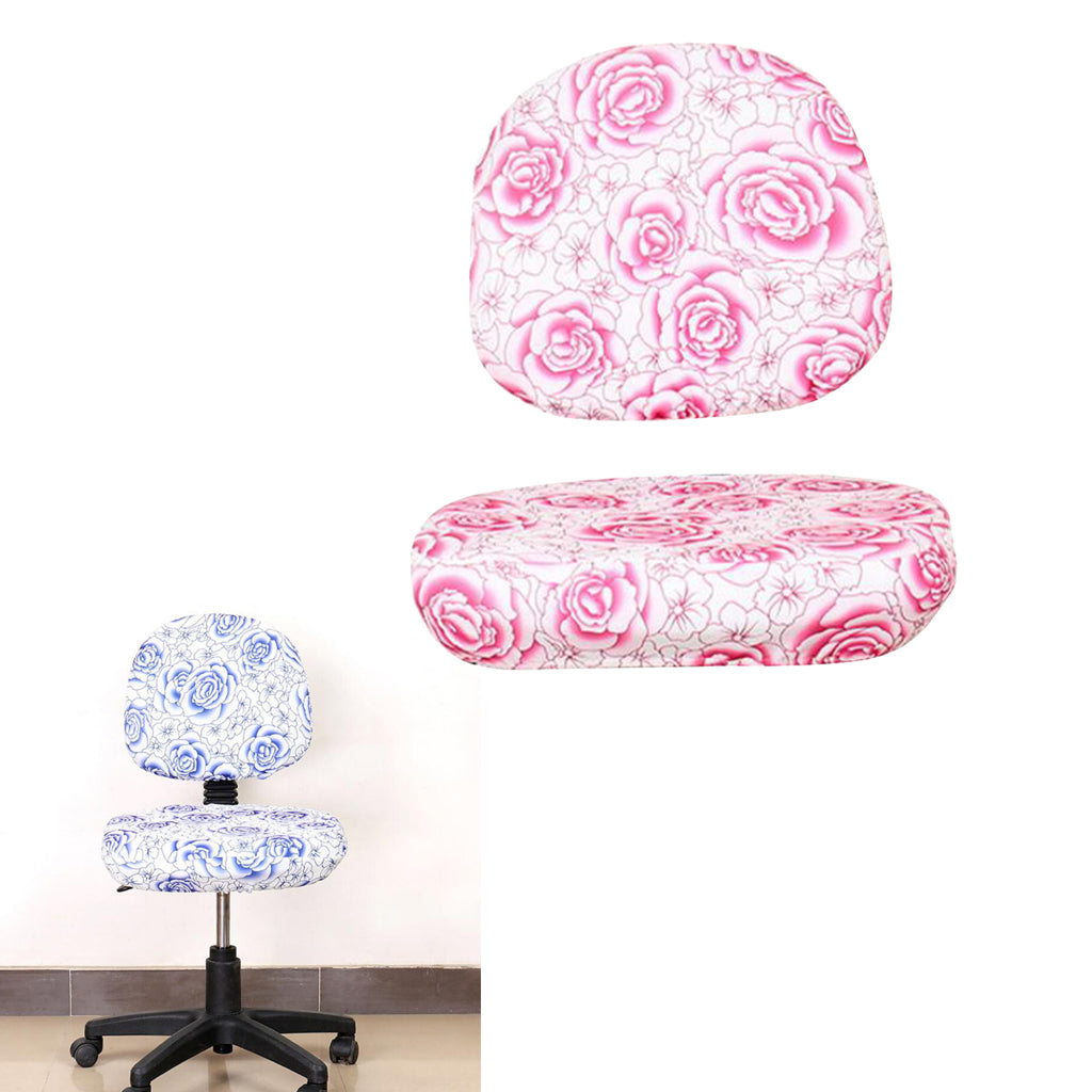 Elastic Separate Office Computer Rotating/Swivel Chair Cover  Rose_Pink