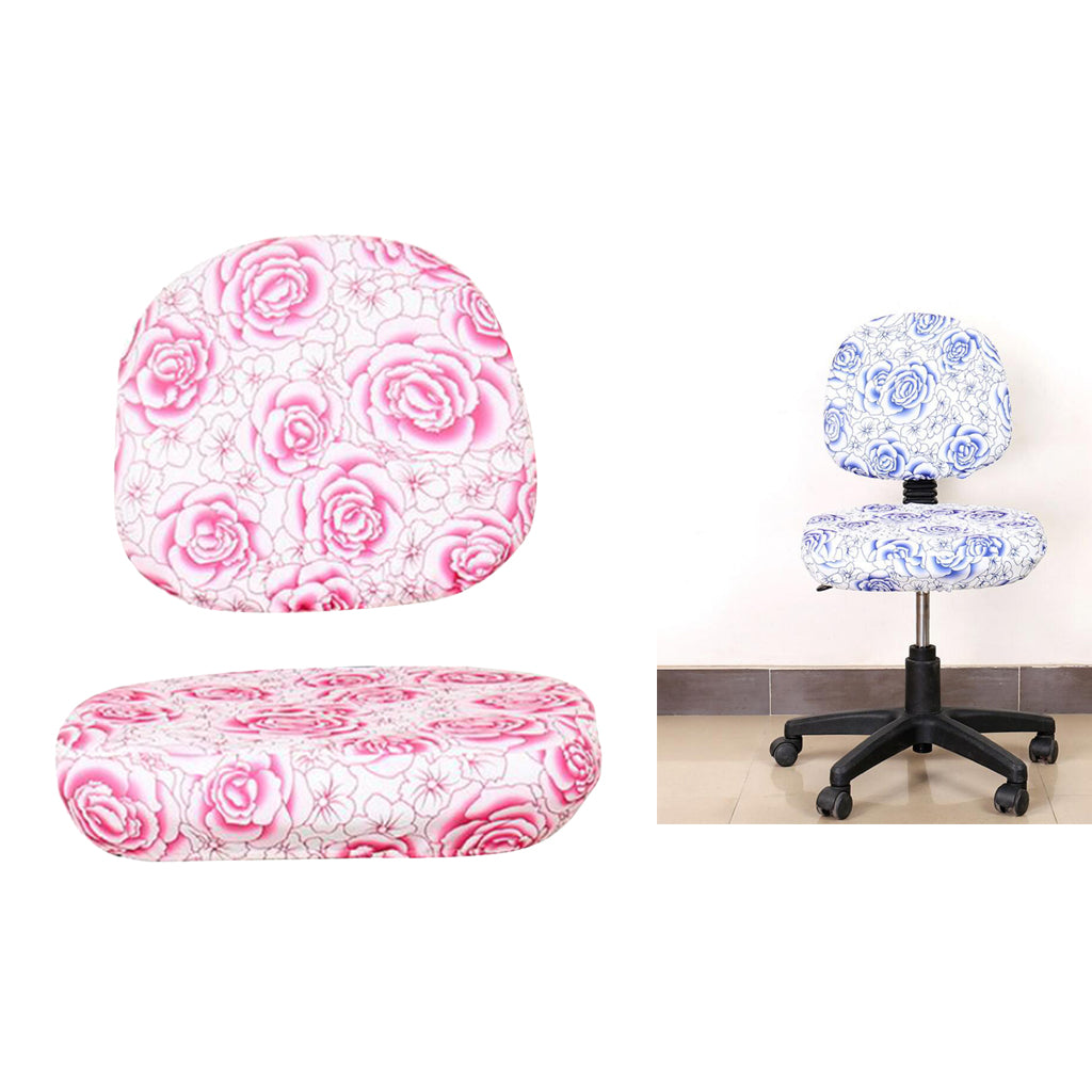 Elastic Separate Office Computer Rotating/Swivel Chair Cover  Rose_Pink