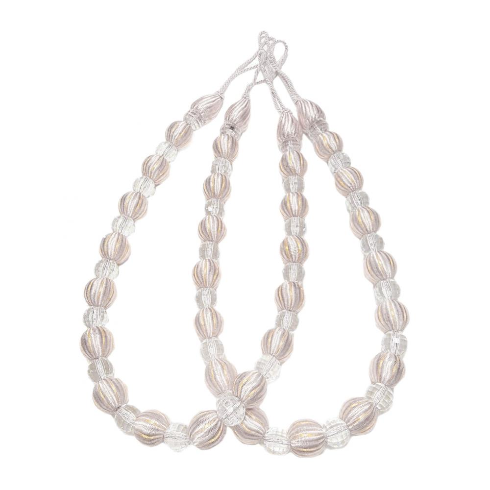 2 Pieces Crystal Curtain Rope Tiebacks Holdback 72cm / 28 Inch White