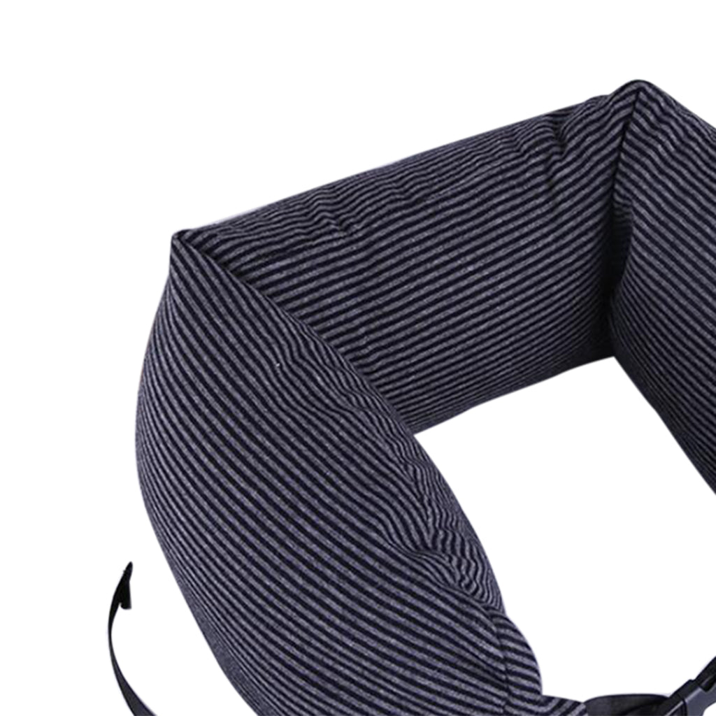 Cotton U Shape Travel Neck Pillows Sleeping Cushion Black Stripe