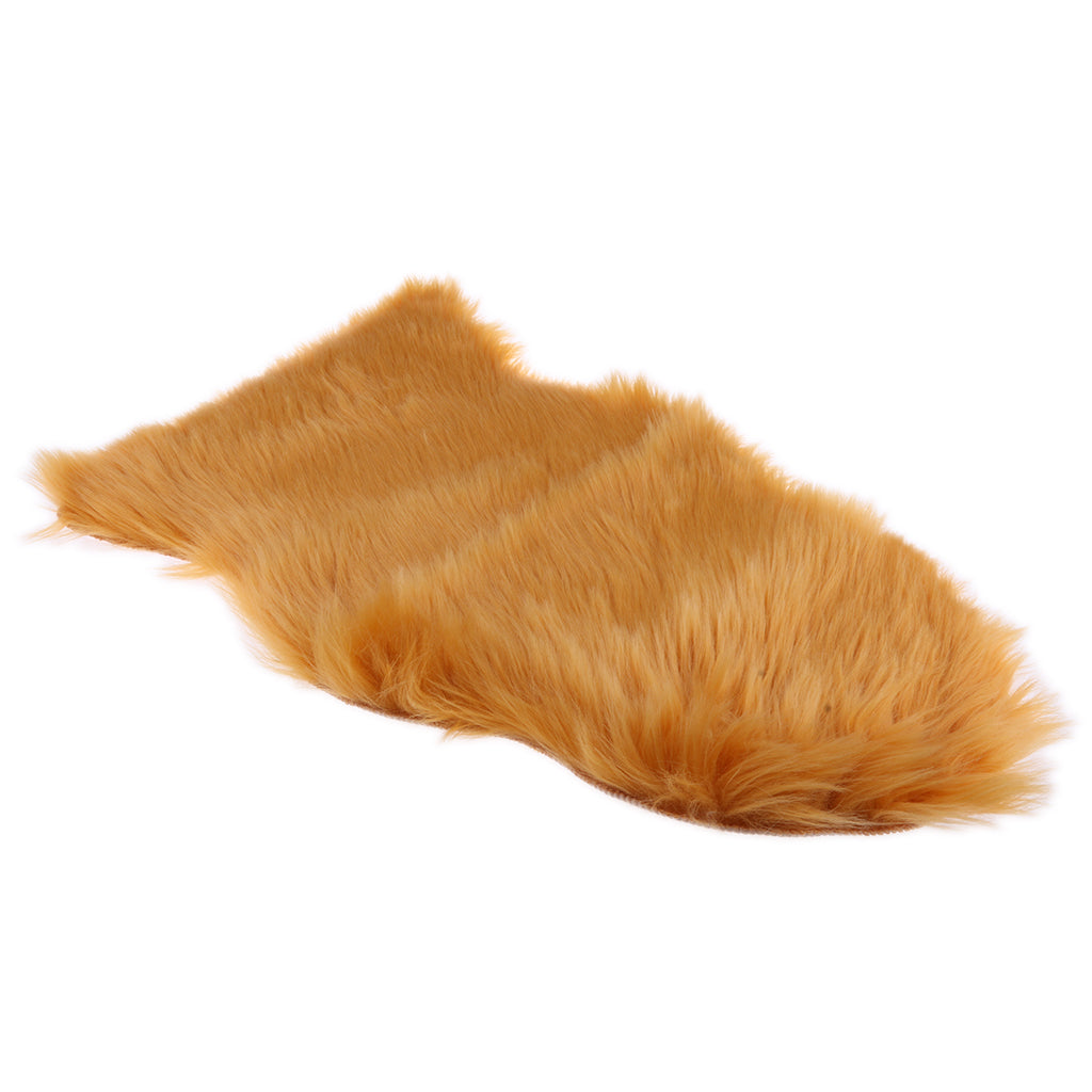 40x60cm Sheepskin Fluffy Skin Faux Fur Fake Rug Mat Rugs Camel Yellow