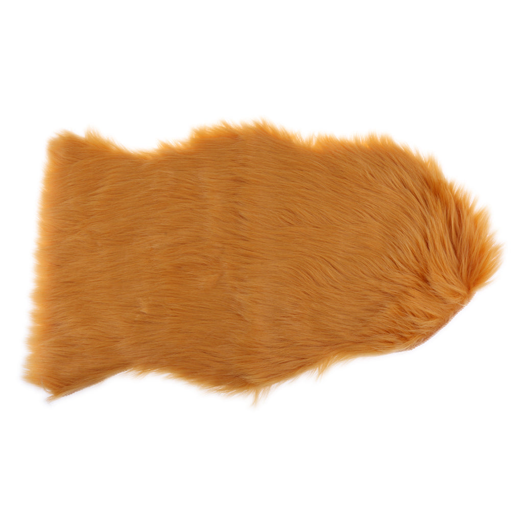 40x60cm Sheepskin Fluffy Skin Faux Fur Fake Rug Mat Rugs Camel Yellow