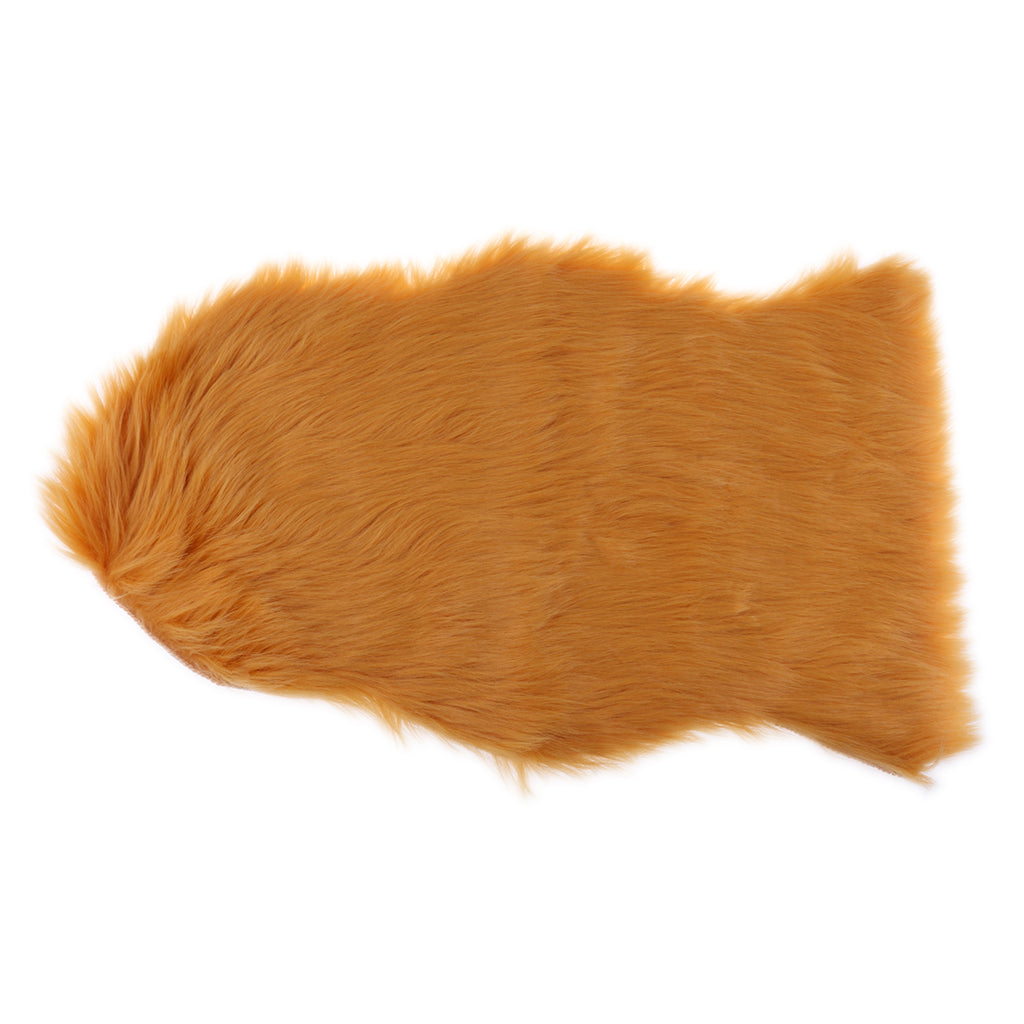 40x60cm Sheepskin Fluffy Skin Faux Fur Fake Rug Mat Rugs Camel Yellow