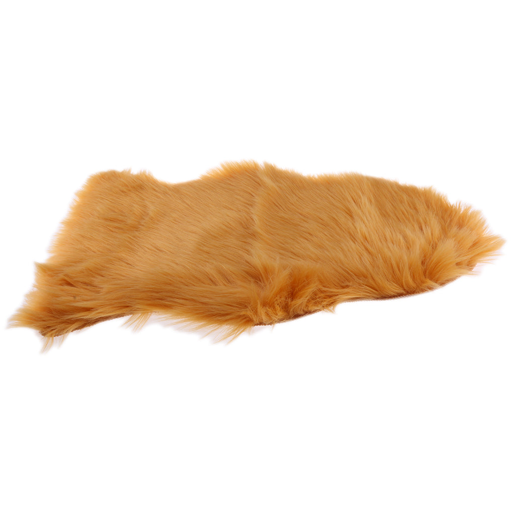 40x60cm Sheepskin Fluffy Skin Faux Fur Fake Rug Mat Rugs Camel Yellow