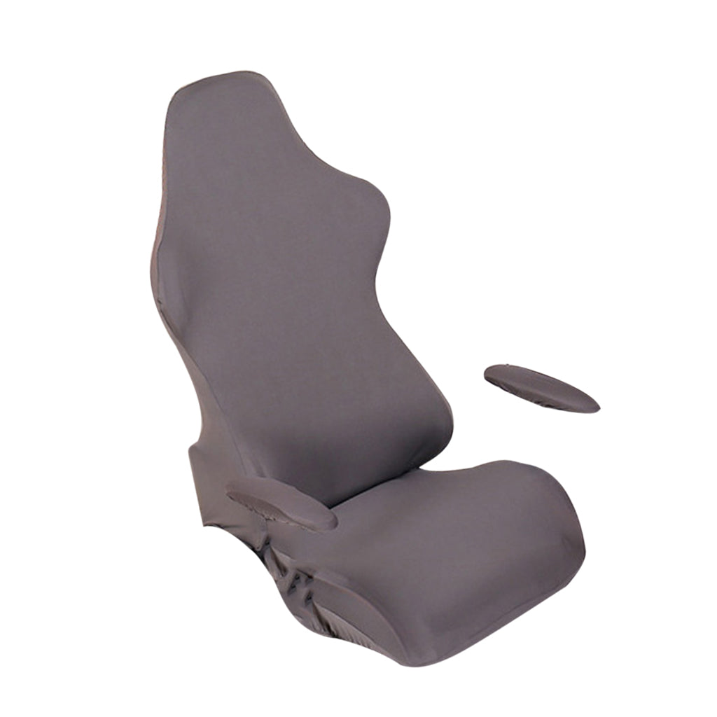 Swivel Armchair Cover Internet Cafe Office Seat Armrest Slipcover Gray