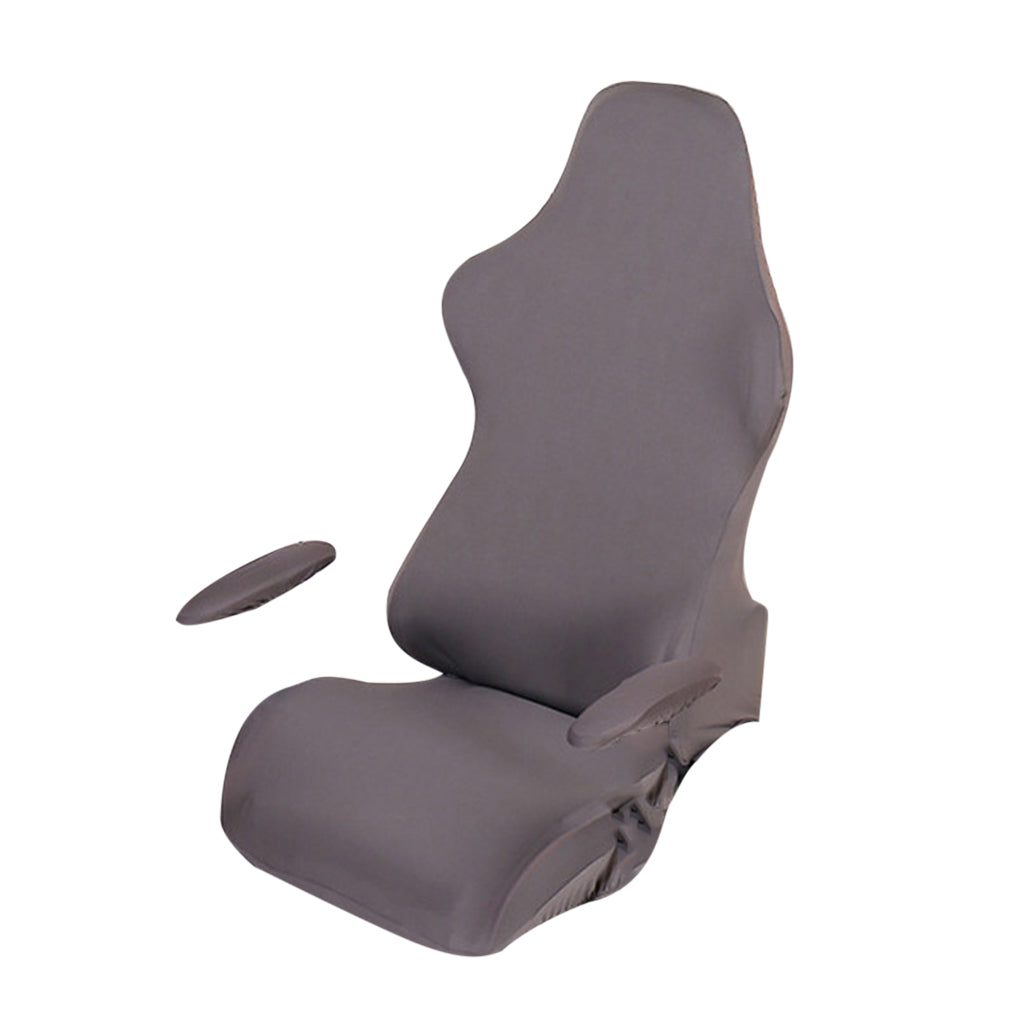 Swivel Armchair Cover Internet Cafe Office Seat Armrest Slipcover Gray