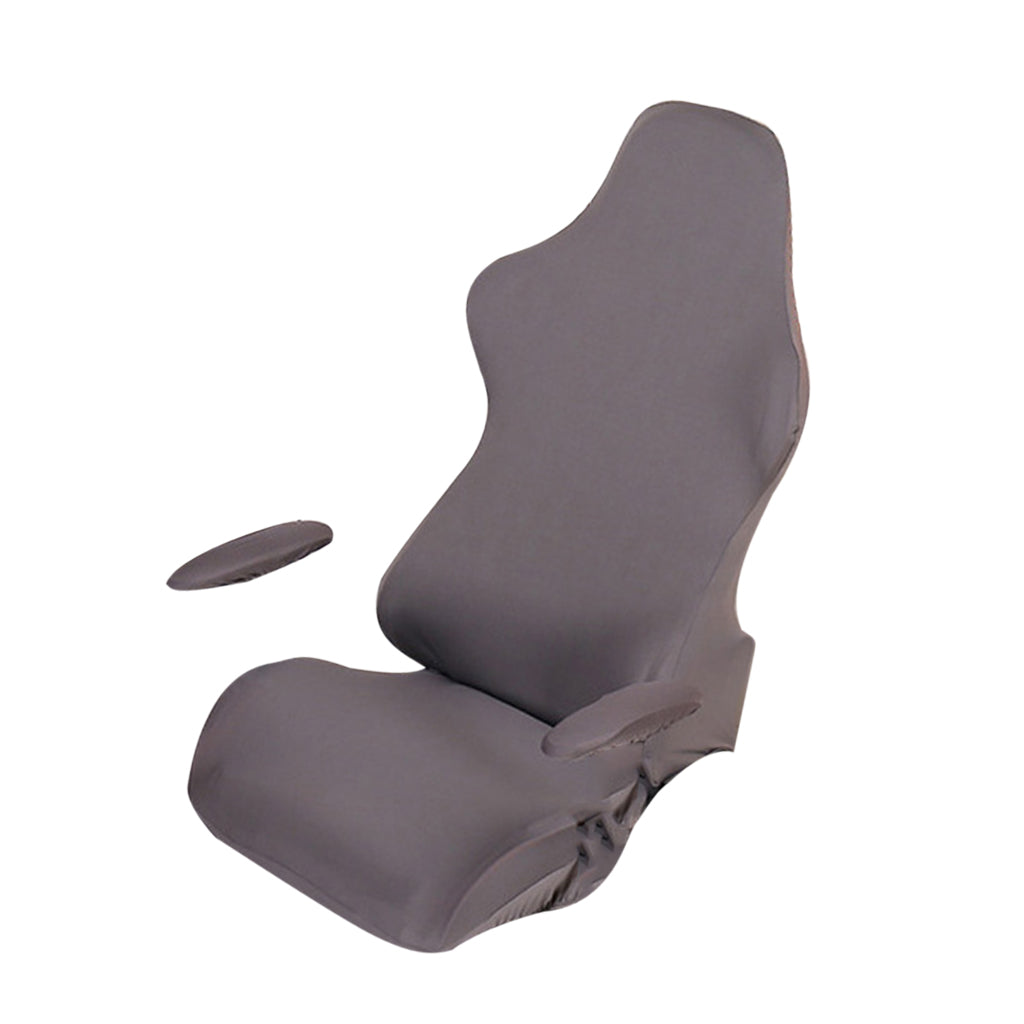 Swivel Armchair Cover Internet Cafe Office Seat Armrest Slipcover Gray