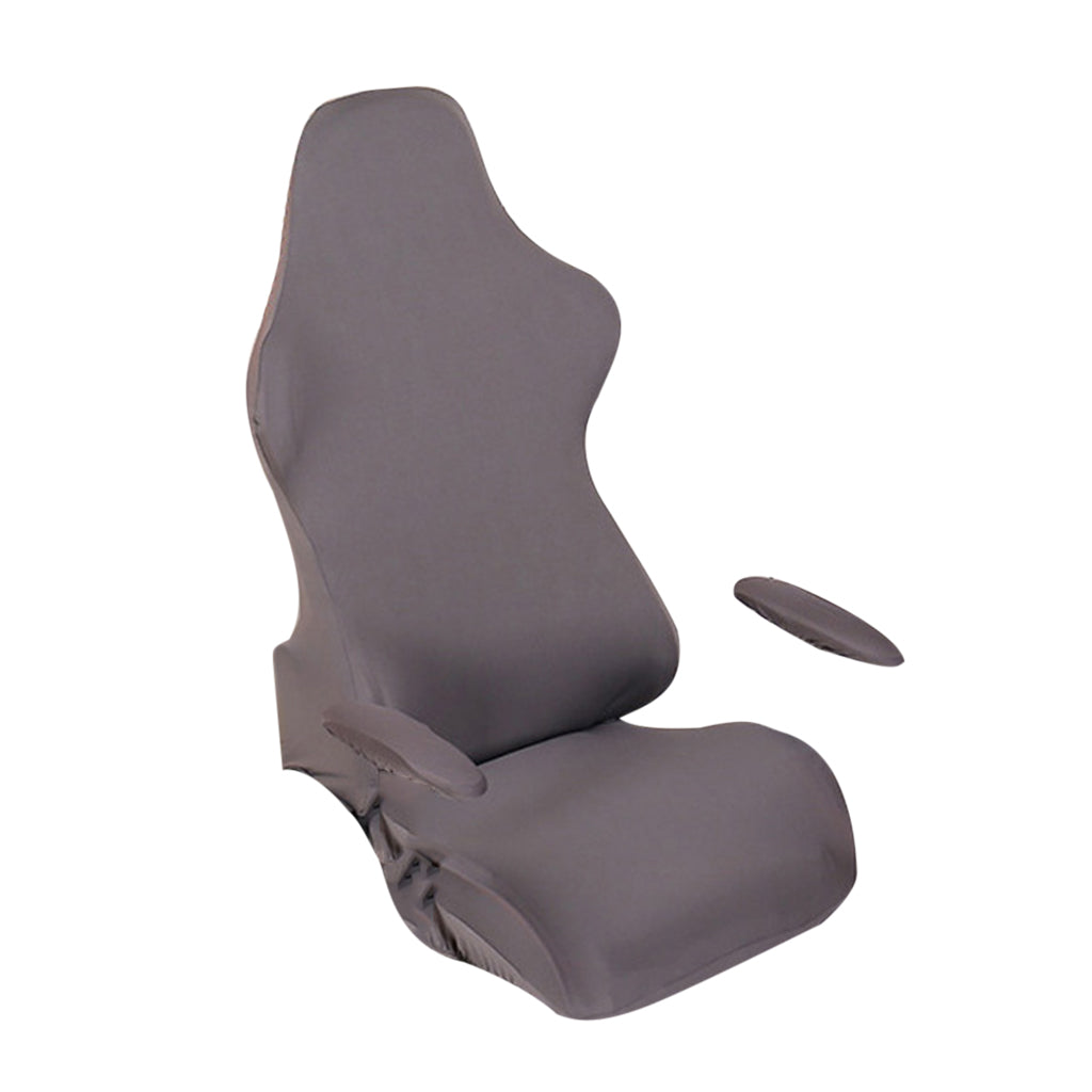 Swivel Armchair Cover Internet Cafe Office Seat Armrest Slipcover Gray