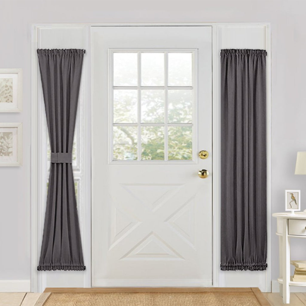 Sliding Glass Window Door Curtain Blackout Panel Rod Pocket Gray