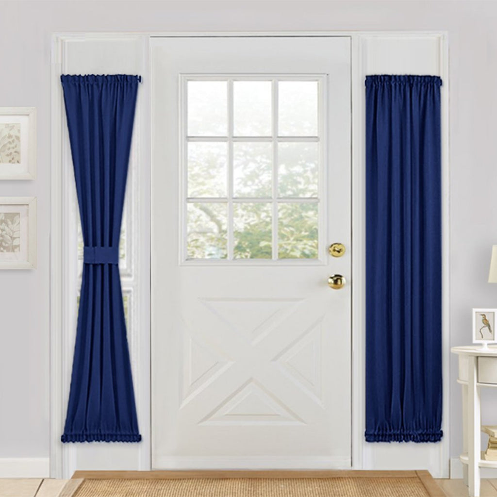 Sliding Glass Window Door Curtain Blackout Panel Rod Pocket Navy Blue