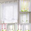 Roman shade European embroidery style tie up window curtain White 60x140cm