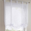 Roman shade European embroidery style tie up window curtain White 60x140cm