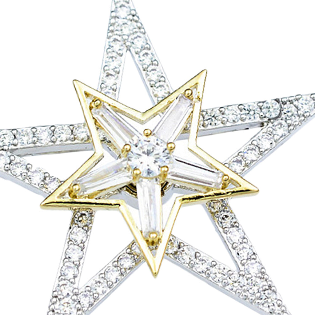 Fashion Crystal Brooch Rotatable Bicycle Coat Collar Lapel Pin Jewelry Star