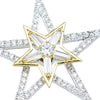 Fashion Crystal Brooch Rotatable Bicycle Coat Collar Lapel Pin Jewelry Star