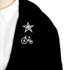 Fashion Crystal Brooch Rotatable Bicycle Coat Collar Lapel Pin Jewelry Star