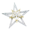 Fashion Crystal Brooch Rotatable Bicycle Coat Collar Lapel Pin Jewelry Star