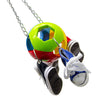 Bird Parrot Chew Toy Sneakers with Bell Ball Quick Link to The Cage