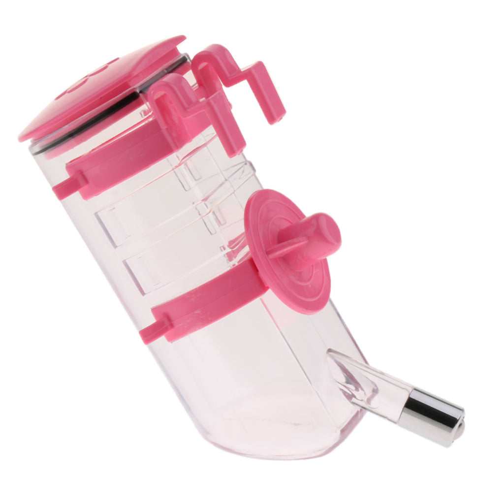 Adjustable Height Pet Dog and Cat Cage Water Bottle Dispenser Pink