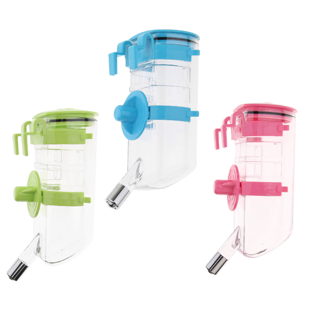 Adjustable Height Pet Dog and Cat Cage Water Bottle Dispenser Pink