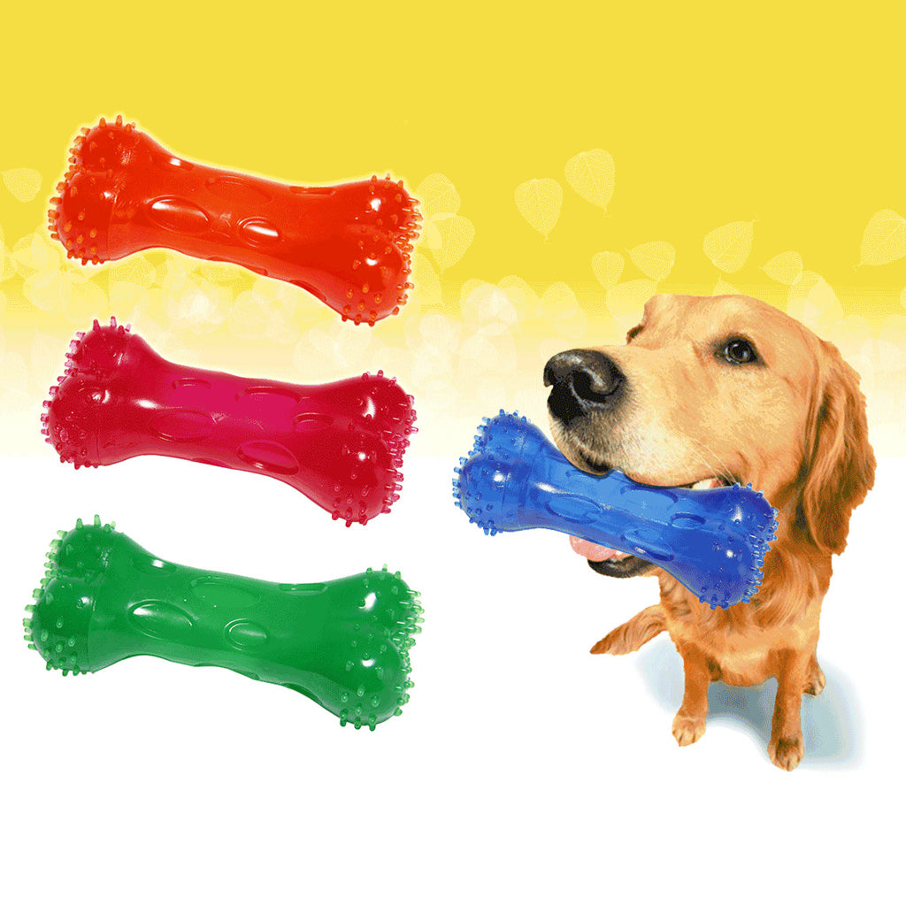 Pet Dog Puppy Fun Toy Teeth Care Cleaning Brush Toys Red L