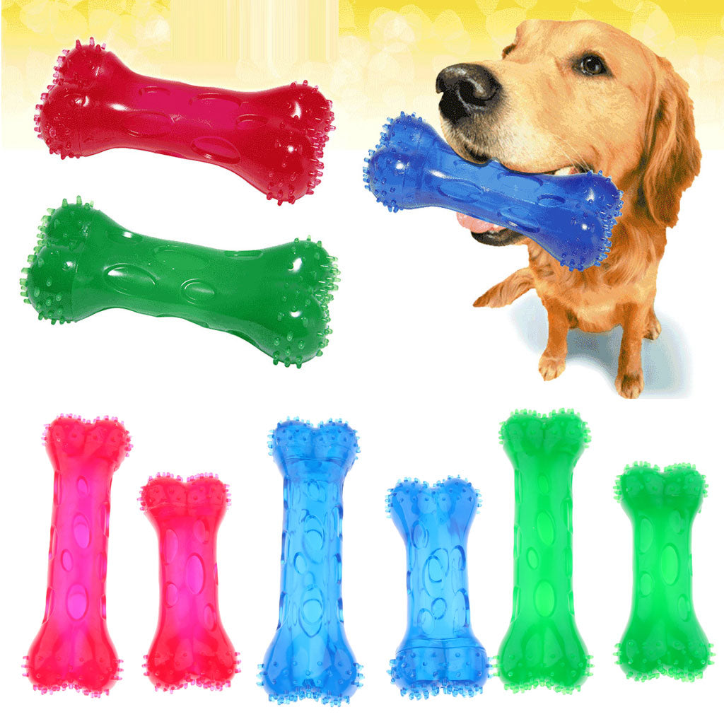 Pet Dog Puppy Fun Toy Teeth Care Cleaning Brush Toys Red L