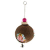 Bird Parrot Coconut Shell Swing Toy Drawbench Wire Cage Hanging Chew Toy