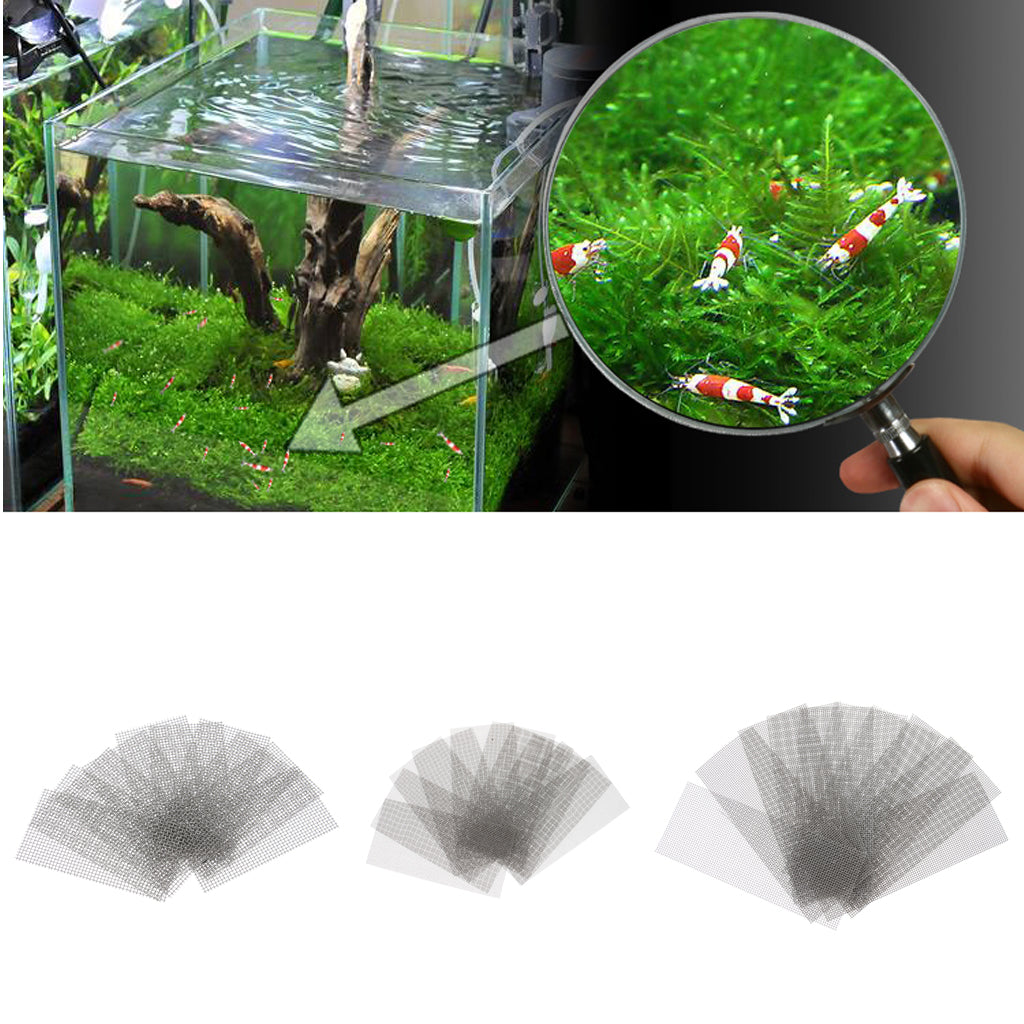 10xStainless Steel Wire Mesh Pad Fish Tank Plant Moss Net Decor 7.5 x 18CM