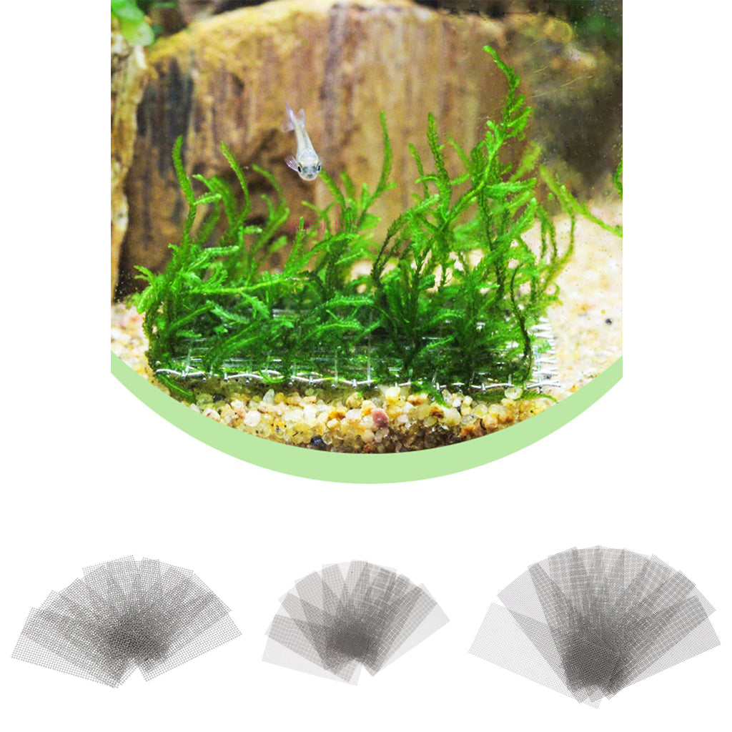 10xStainless Steel Wire Mesh Pad Fish Tank Plant Moss Net Decor 7.5 x 18CM