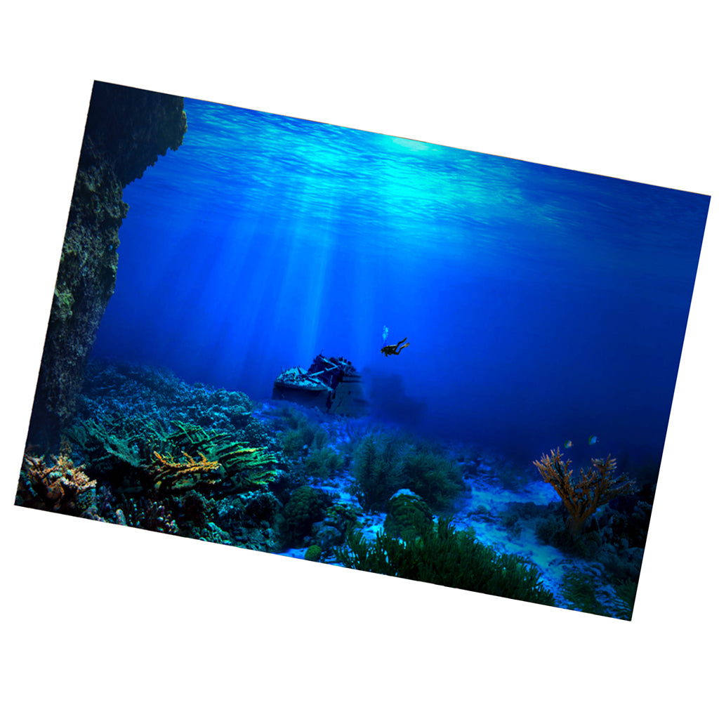 Fish Tank Single-sided Adhesive Background Sticker Marine 122x46cm