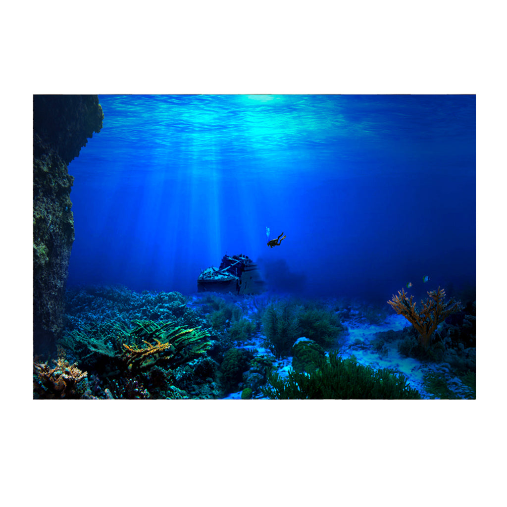 Fish Tank Single-sided Adhesive Background Sticker Marine 122x46cm