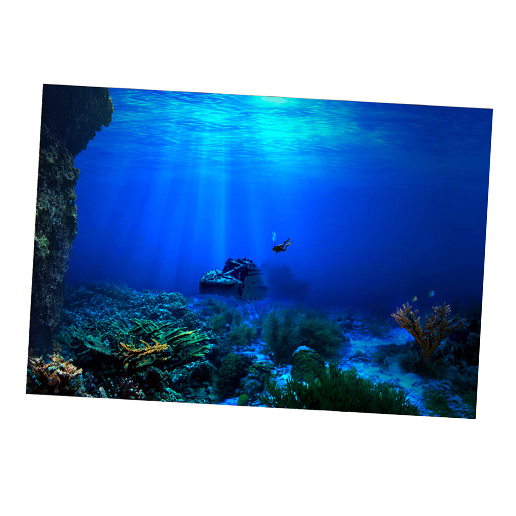 Fish Tank Single-sided Adhesive Background Sticker Marine 122x46cm