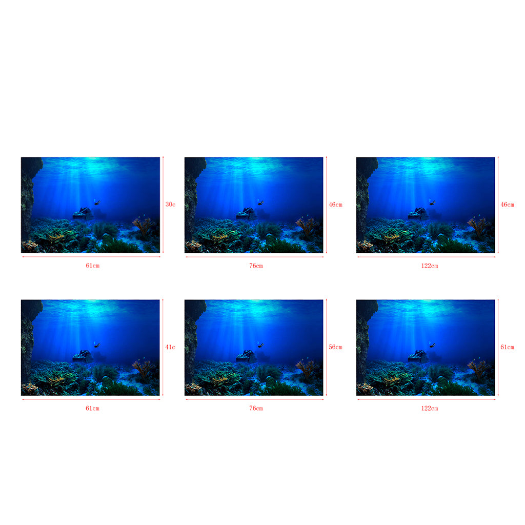 Fish Tank Single-sided Adhesive Background Sticker Marine  61x30cm