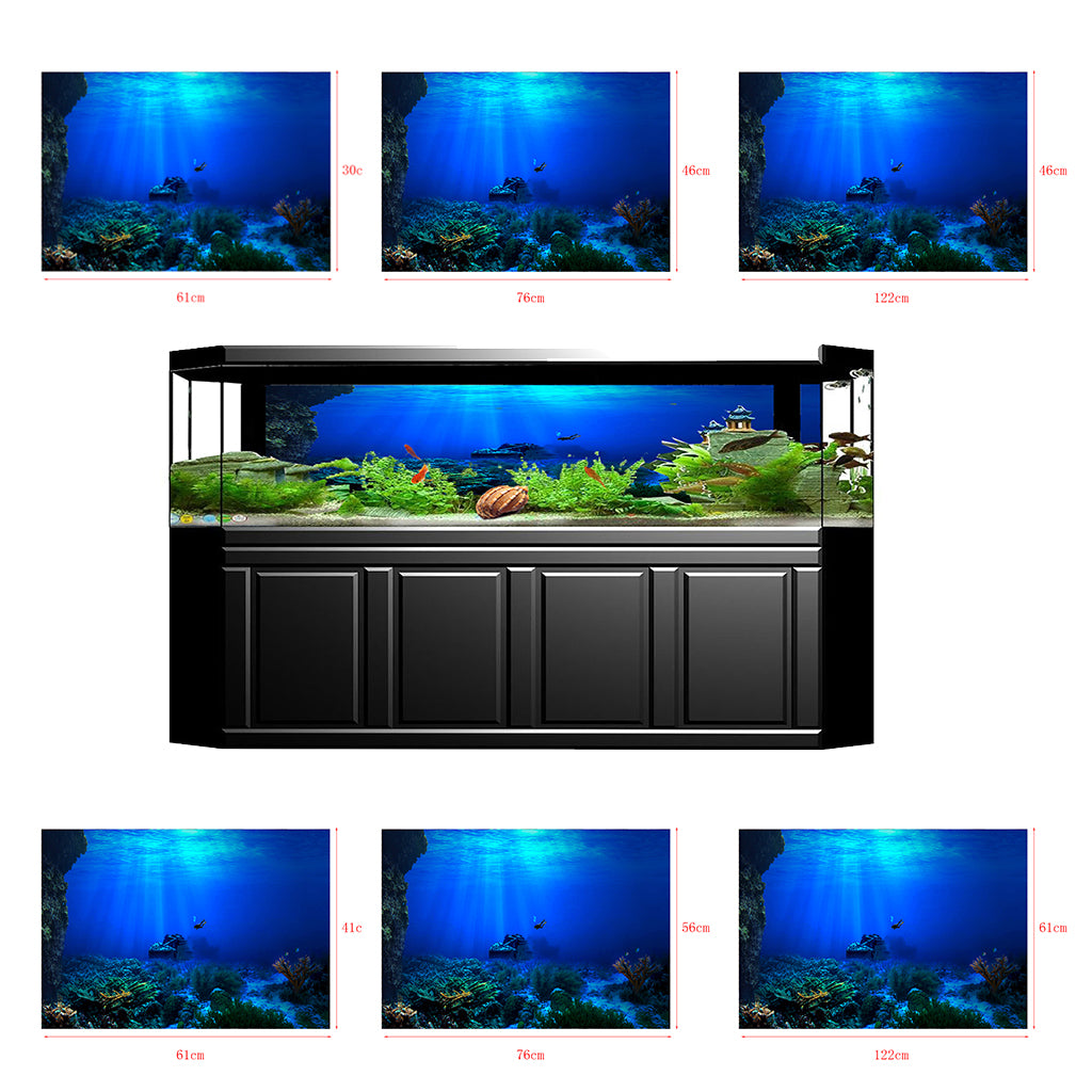 Fish Tank Single-sided Adhesive Background Sticker Marine  61x30cm