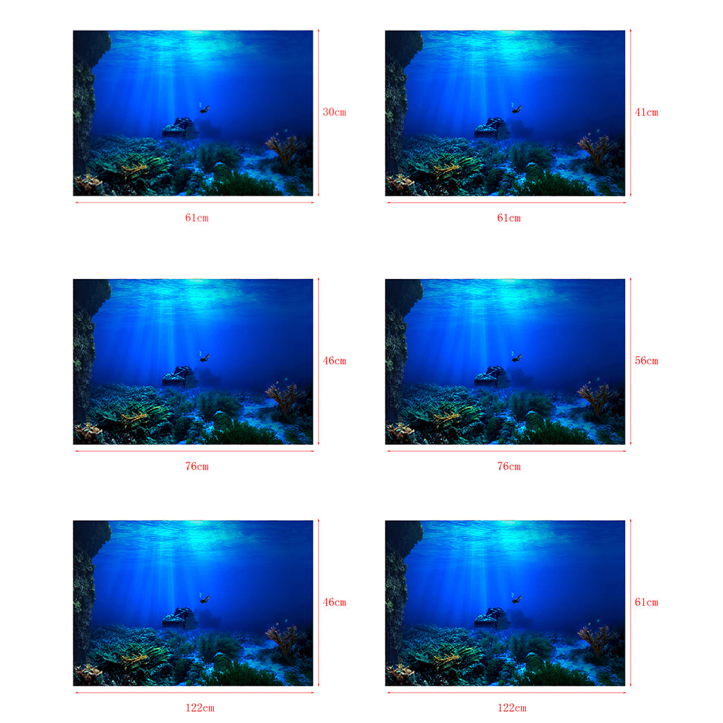 Fish Tank Single-sided Adhesive Background Sticker Marine  61x30cm