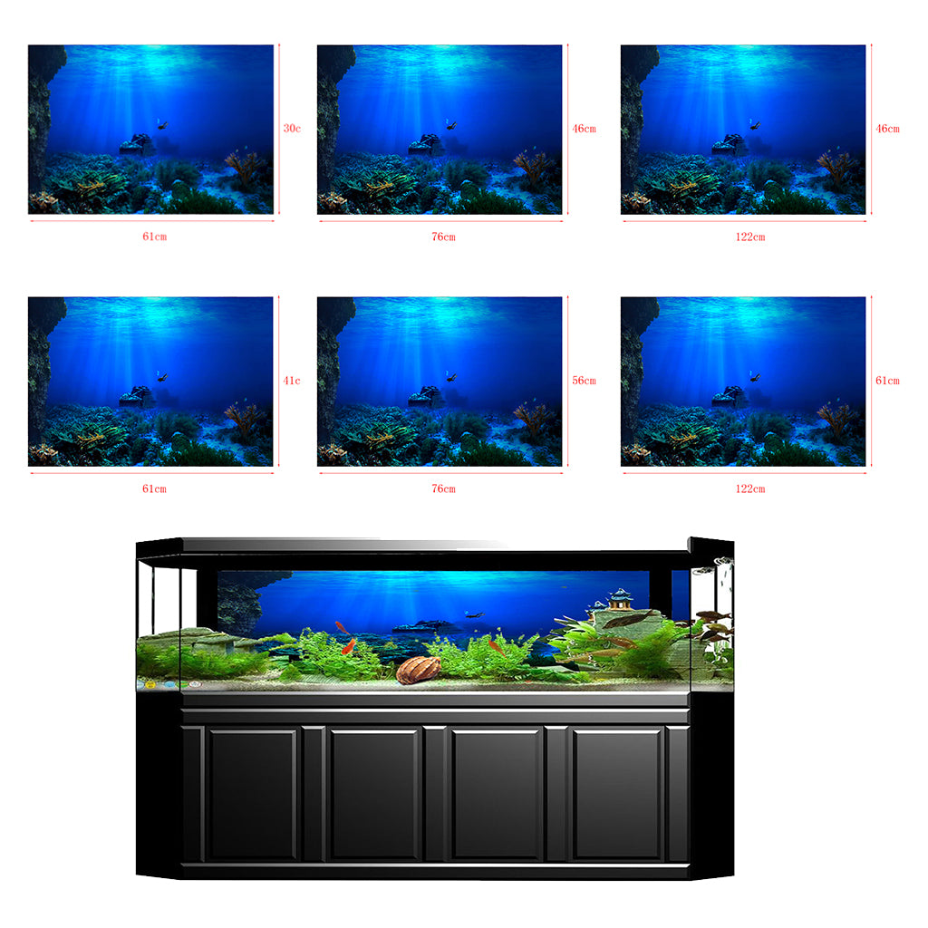 Fish Tank Single-sided Adhesive Background Sticker Marine  61x30cm