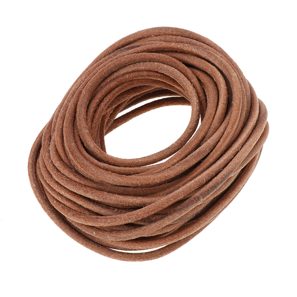 10m Round Leather Cord for Jewelry Making 4mm Diameter