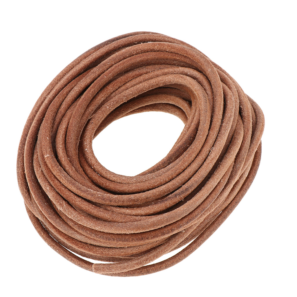 10m Round Leather Cord for Jewelry Making 4mm Diameter