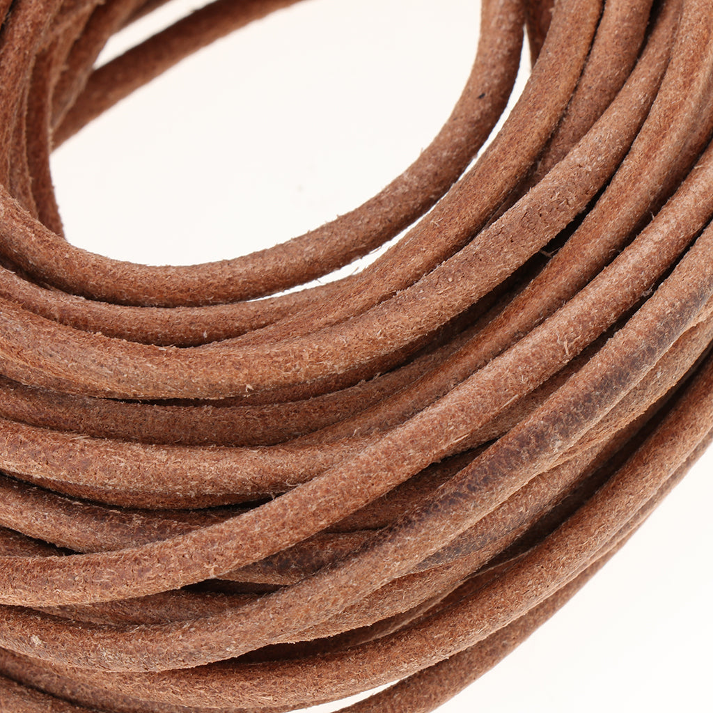 10m Round Leather Cord for Jewelry Making 4mm Diameter