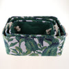 Collapsible Canvas Storage Bins Baskets Baby Toy Handles Green 35X25X16cm