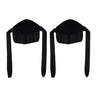 2pcs Long Tail Wide Straps Durag Solid Color Pirate Cap Two Tone Headwraps Black